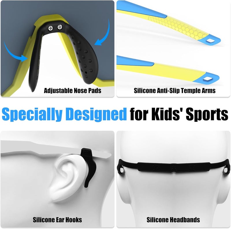 Xtiger Kids Sunglasses Polarized Youth Baseball Sunglasses for 8-14 boys girls UV400 Sports Softball Cycling Glasses - Image 5